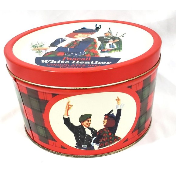 Vintage Pascall White Heather chocolates and toffees Scottish EMPTY CANDY TIN - Picture 1 of 7